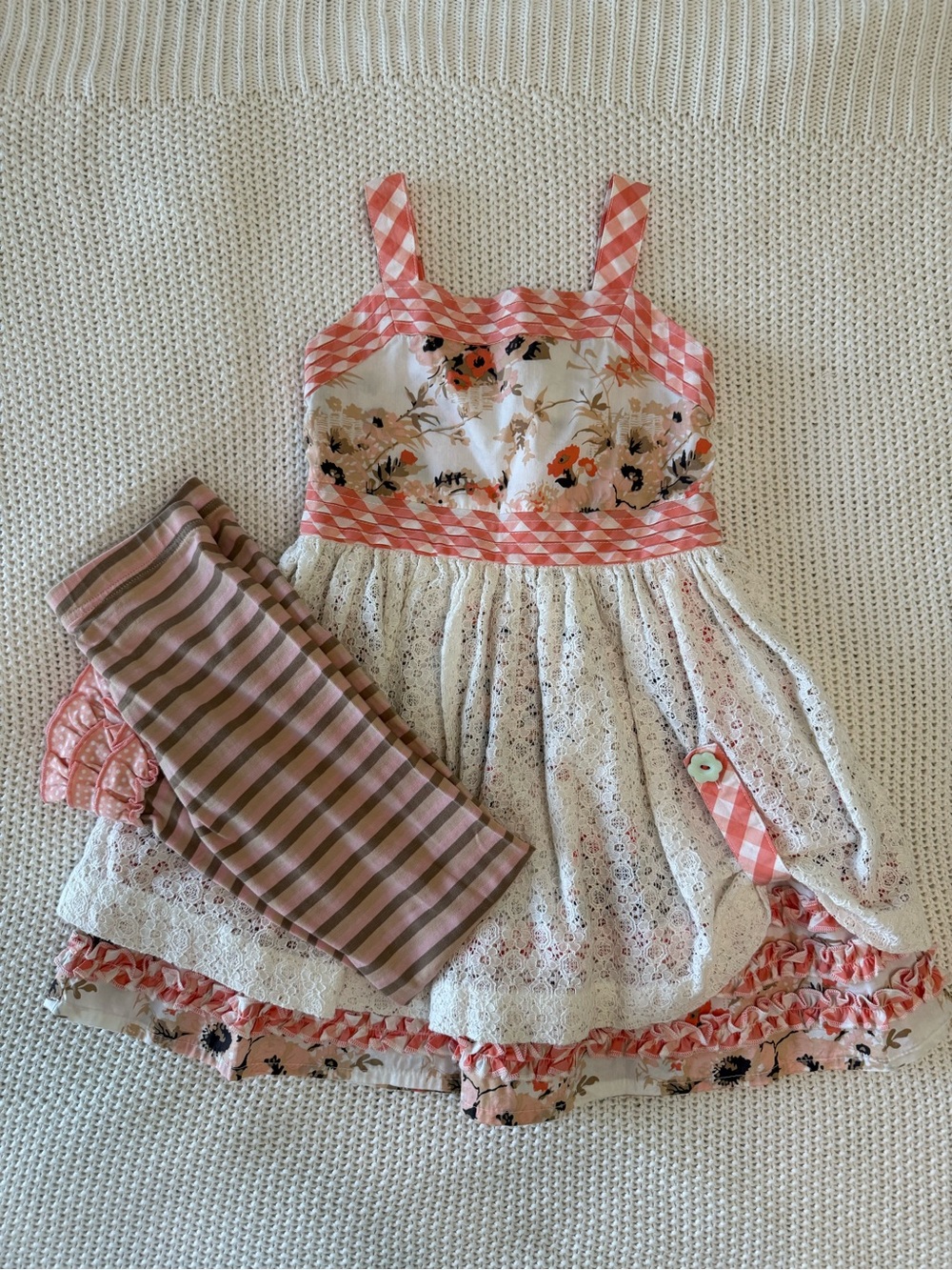 Matilda Jane Dress and Leggings Set Sz 6